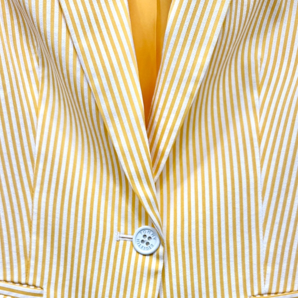 Tommy Hilfiger Yellow Pinstripe Blazer Size 8 - Picture 5 of 5